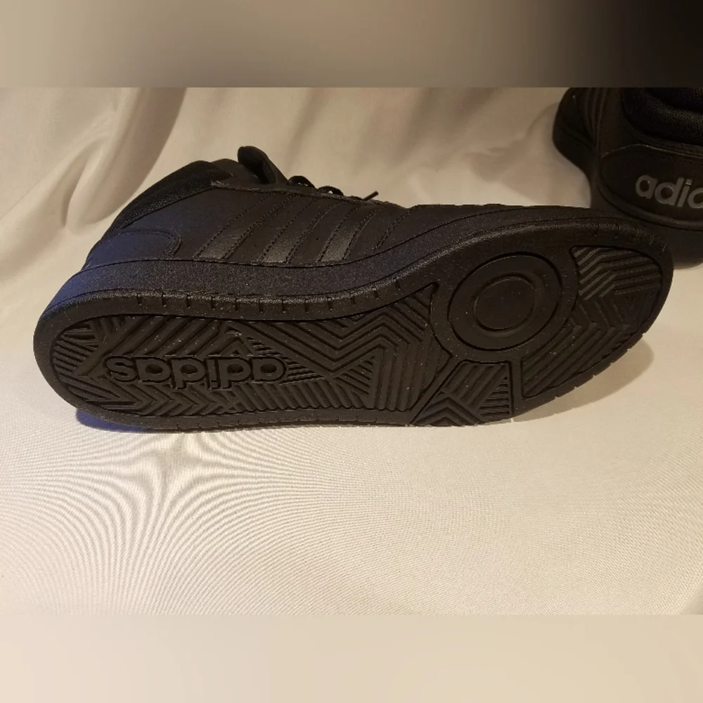 Men Adidas Hoops Mid Triple Black Shoes Sneakers Size 12 - Picture 8 of 8